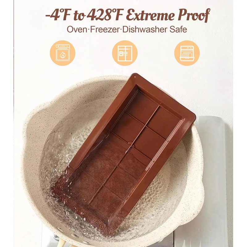 Ugotit Silicone Chocolate Bar Molds, Break-Apart Candy Making Mold Set,