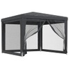 YAFF Party Tent with 4 Mesh Sidewalls Anthracite 9.8'x9.8' HDPE,Canopies
