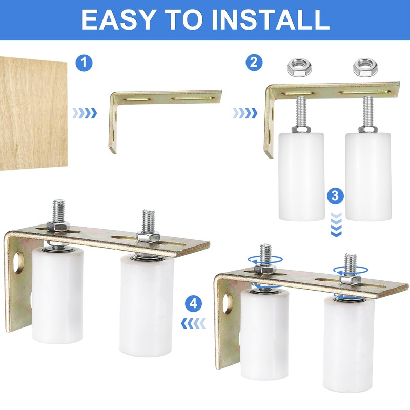 sourcing map 2Pcs Slide Gate Guide Roller, 2" Nylon Rollers