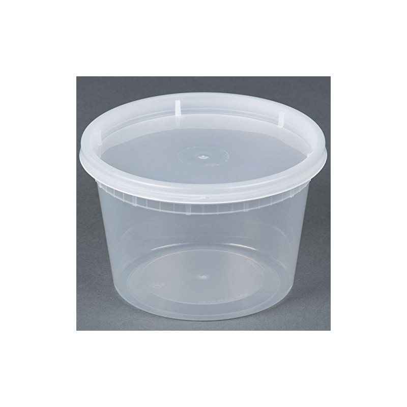TRIPAK Food Storage Containers 16 oz Plastic Deli Containers with