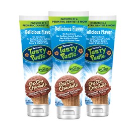 Tanner's Tasty Paste Cha Cha Chocolate - Anticavity Fluoride Children’s Toothpaste/Great Tasting, Safe, and Effective Chocolate Flavored Toothpaste for Kids (3-Pack)