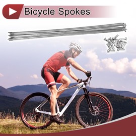 HEROFFIX 12 Set 14G Bicycle Spokes 293mm Bike Wheel Spokes 304 Stainless Steel Silver Tone