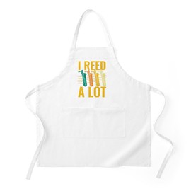 CafePress Saxophonist I Reed A Lot Saxophone Kitchen Apron with Pockets, Grilling Apron, Baking Apron