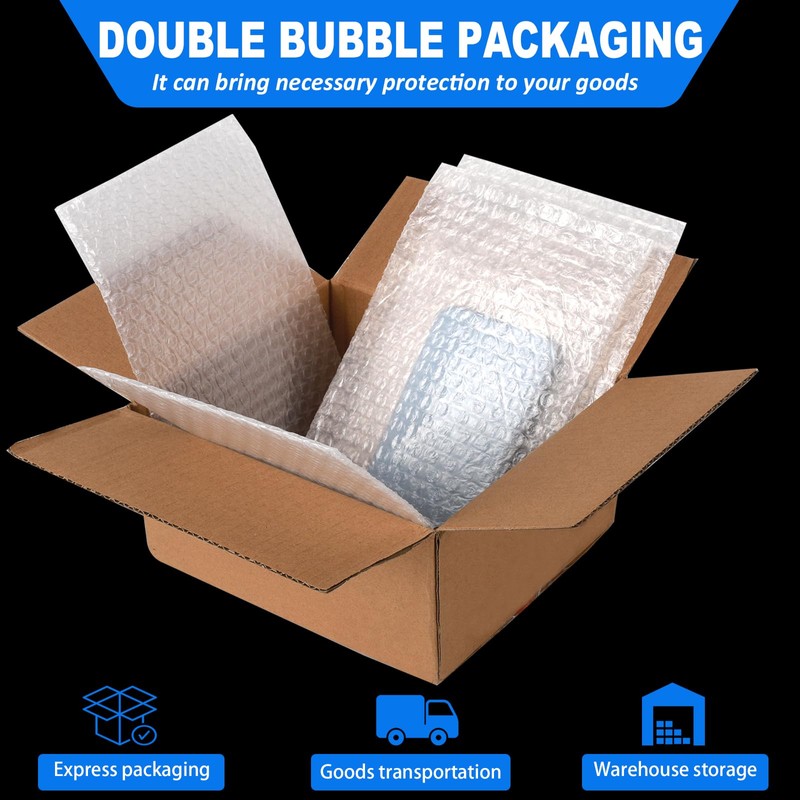 50 Pcs Clear Bubble Pouches Bags, 6”x 8” Thickening Shockproof