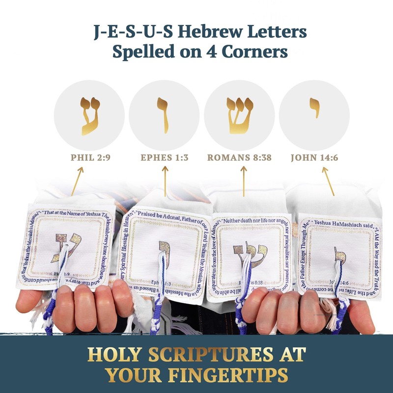 HalleluYAH Messianic Tallit Prayer Shawl 72"x 22" with Bag For