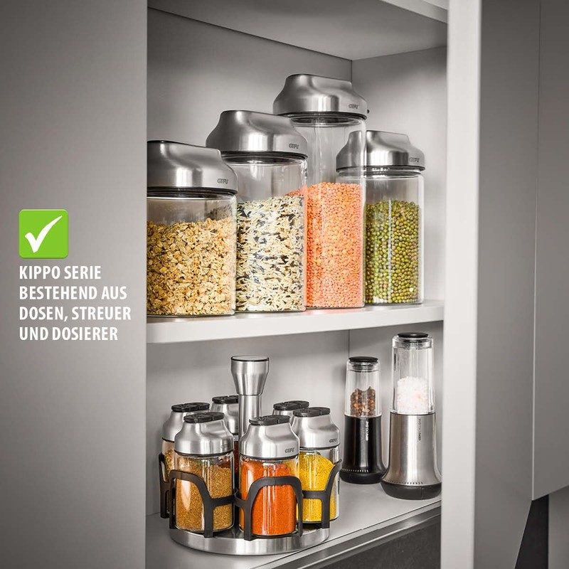 GEFU Vorratsdose KIPPO 700 ml | Glasbehälter mit Kippdeckel &