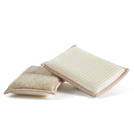 Perfetto Bamboo Fibre Sponge Bamboom-Duo-2 Pieces-Assorted Colour, Multi, One Size