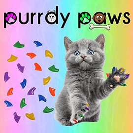 Purrdy Paws Soft Nail Caps for Cat Claws Rainbow Combo (Kitten)
