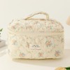 Tefola Neceser Floral De Algodón，Bolsa De Maquillaje Grande,Bolsa De Cosméticos