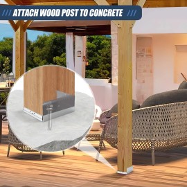 Unbranded 10 PCS 6''x 6'' Post Base, Stainless Steel Adjustable Wood Post Anchor Brackets