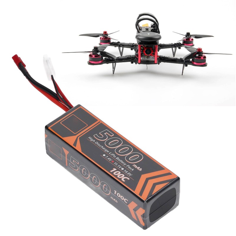 11.1V 5000mAh 100C 3S LiPo Battery with T Shaped Red