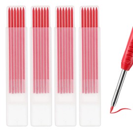 24Pcs 2.8mm Carpenter Pencil Refill Long Lasting HB Refill for Construction Pencils Replacements Carpenter Marker Graphite Woodworking Mechanical Pencil Leads(Red)