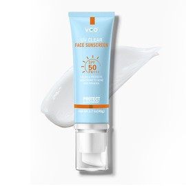 VGO Clear Face Sunscreen SPF 50, Hydrating Sun Essence Leaves No Sticky Feeling Travel Size Sunscreen Against UVA and UVB Rays 50ml / 1.7oz