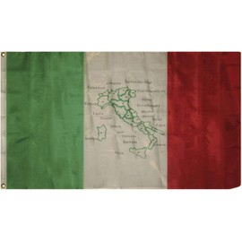 JumpingLight 3x5 Italy Map Flag 3x5 Banner Grommets Italian Sicily Map Flag - Quality Flags