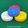 4 Piece Round Card Holders in Red, White, Yellow &