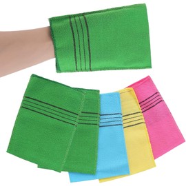 5 Guantes Exfoliantes Coreanos de Tela, Toalla Italiana, Toallitas Exfoliantes para El Cuerpo, Exfoliantes para La Ducha, Eliminan La Piel Muerta.