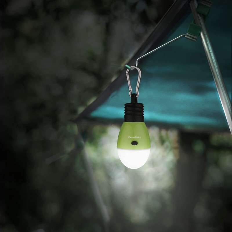 EverBrite Rechargeable Camping Light, 3 Modes with Clip Hook, Green