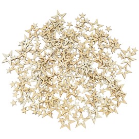 DLUSZERT 600Pcs Wooden Star Slices, Mix Wood Star Embellishment for Craft, Unfinished Mini Wooden Star Table Scatter, Natural Wood Star Shape Ornament for Christmas Decoration Scrapbook DIY (2.5/1cm)