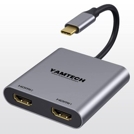 YAMTECH USB type C to HDMI Adapter 4k @60HZ, USB C to Dual Monitor HDMI Adapter USB C to HDMI Splitter 4 in 1 USB c To Multiport HDMI Adapter compatible for all devices