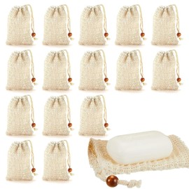 Thoquene Pack of 15 Soap Bags for Showers, Cotton Soap Bags, Soap Bags for Solid Soap