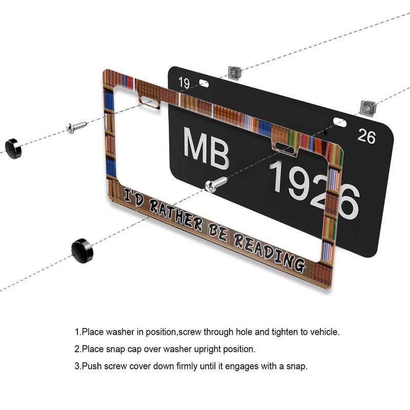 I'd Rather Be Reading License Plate Frame Book License Plate