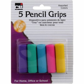 Charles Leonard Inc. Pencil Grips, Soft Cushioned Foam, Assorted Colors, 5/Card (80805)