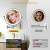 FUNTOUCH 3X/20X Wall Mounted Lighted Makeup Mirror,5000mAh Rechargeable Double Sided