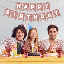 6 Pack Metallic Foil Spray Centerpiece Star Table Decoration Burst Table Centerpieces Gold Decor for Birthday Wedding Anniversary Graduation Holiday Party Supplies (Rose Gold)