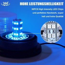 LED Rotating Beacon for Car Transporter Trucks, Adjustable 8-Colour Flash (Red, Purple, Green, etc.), Waterproof with Magnet