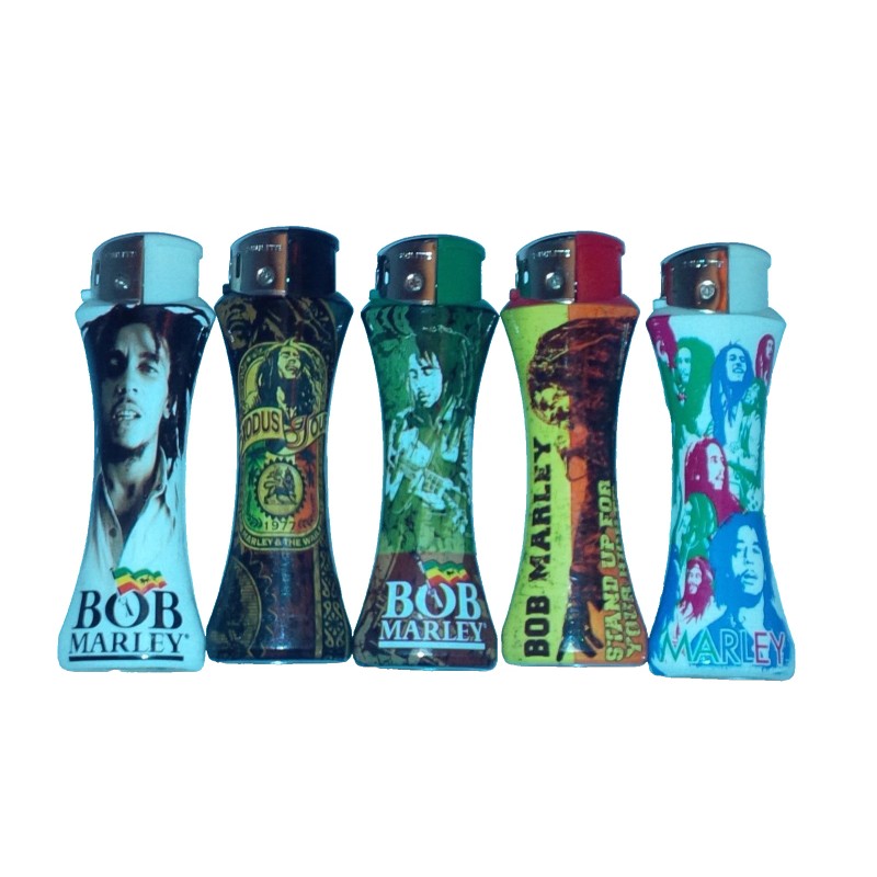 25 x BOB MARLEY CURVE LIGHTER different design Refillable Random