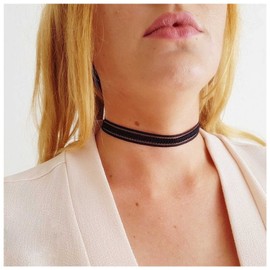 Allereya Gothic Lace Choker Necklace Black Tattoo Necklace Choker Short Adjustable Tulle Collar Lace Choker Necklace Boho Clavicle Chain Necklaces Jewellery for Women and Girls, Metal