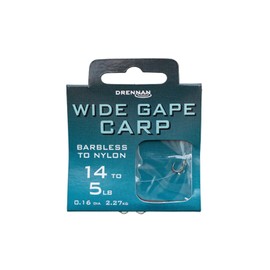 Drennan Hooks to Nylon Wide Gape Carp Barbless