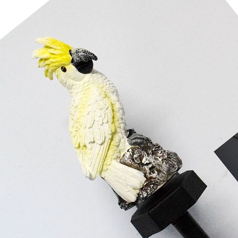 Solar Ground Insert Landscape Light Resin Parrot Shape Outdoor Garden