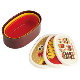 Skater SRS3SAG Bento Box, Sealed Containers, Storage Containers, Set of 3, Silver Ion, Ag+ Antibacterial, Burger Conx, Made in Japan, 30.9 fl oz (860 ml)
