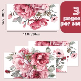 INFUNLY 3 Sheet Vintage Flowers Rub on Transfers for Crafts and Furniture 6x12 Vintage Rub on Floral Transfer Decals Flower Rub on Transfer Wall Stickers Waterproof for Scrapbook DIY Paper Home Decor