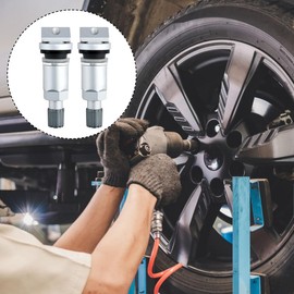 4 Pcs Clamp-in Valve Stem for TPMS Tyre, Pressure Monitoring Sensor Valve Stems Replacements, Anti-explosion Tire Valve Stem Tool for Cars (Silver)