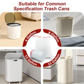 O2frepak 8 Gallon Size Large Kitchen Drawstring Trash Bags,Heavy Duty,Tasteless,Strong Garbage Bags (100 Count,White)