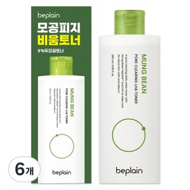 Be Plain Mung Bean Pore Clearing Laha Toner, 265ml, 6 pcs / 비플레인 녹두 모공 클리어링 라하 토너, 265ml, 6개