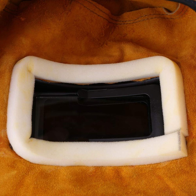 Cowhide Leather Welding Mask, Work Cap, Heat Resistant, Breathable Welding