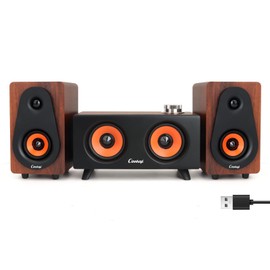 cinnkeyi 2.1 Computer Speakers with Subwoofer, Stereo Mid-High Dual Speakers, Bluetooth/USB Dual Mode PC Speakers, Volume Knob Control, Desktop Sound System for Laptop/PC/Tablet (C5212-US)