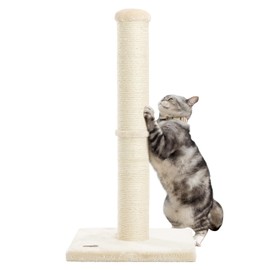 Karolpar 34inch Cat Scratching Post with Natural Sisal Rope 4.3Inch Large Diameter Scratcher Post Tree for Indoor Cats Beige