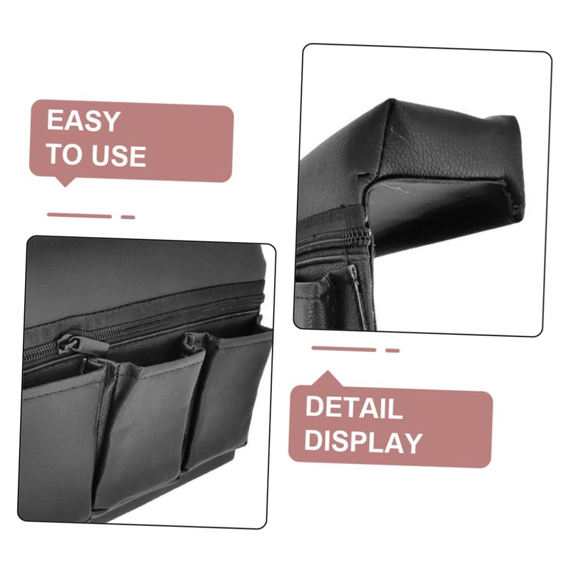 Ipetboom Car Door Armrest Pad with Pocket Luxurious Leather Support
