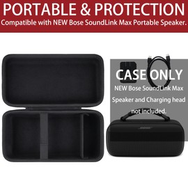 khanka Hard Case Replacement for New Bose SoundLink Max Portable Speaker,Case only(Black).