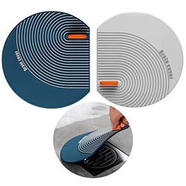 2PCS Tapas De Drenaje De Regadera De Silicona,Tapa Coladera Drenaje Baño,Cubierta de Desagüe de Ducha Protector de Colador de Fregadero Plegable para Bañera, Baño, Cocina-U