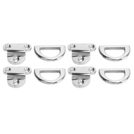 4 Sets Marine Grade Folding Pad Eye 316 Stainless Steel Marine 8MM D Shaped Connecting Rings Folding Pad Eye Hooks