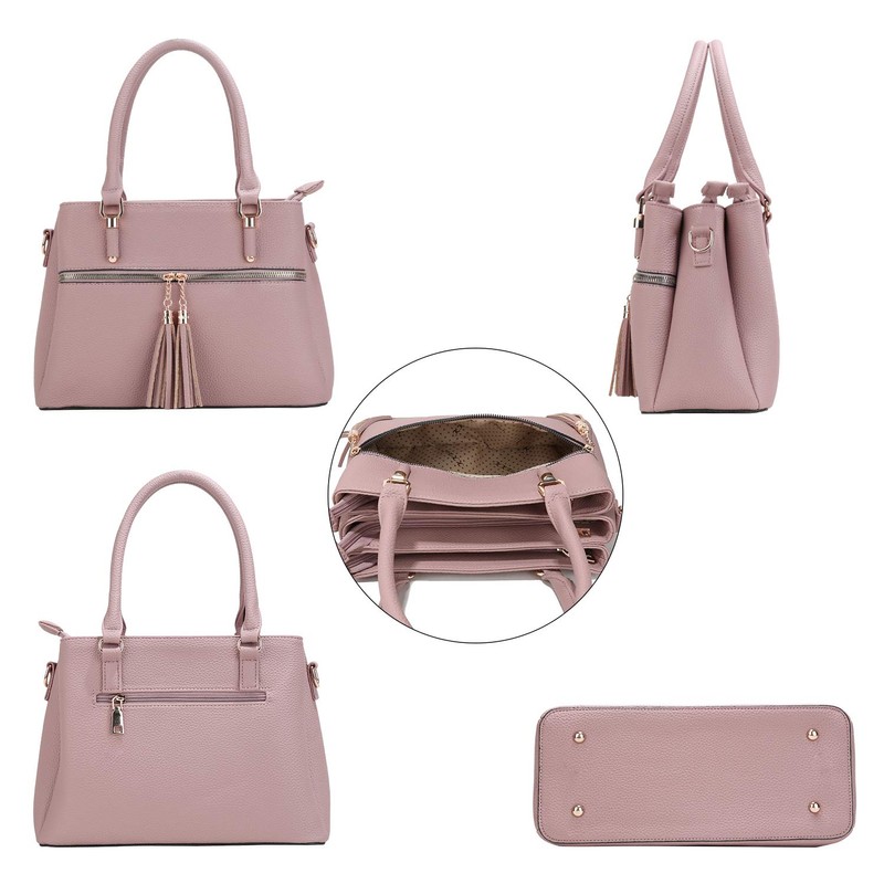 KKXIU Triple Compartment Purses and Handbags for Women Top Handle