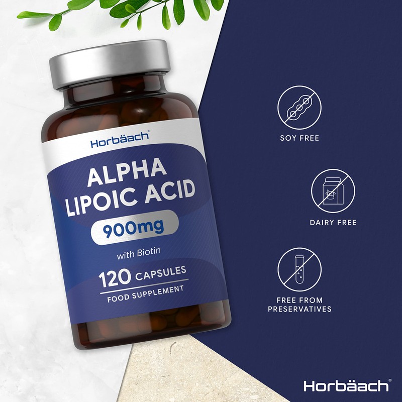Alpha Lipoic Acid ALA Supplement 900mg | 120 Capsules |