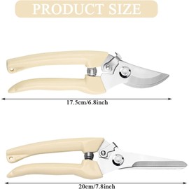 WUWYOUWL 2 Pack Flower Scissors Set, Stainless Steel Floral Design Supplies Tools Hand Pruners Plant Shears Powerful Trimmer Applied to Flowers, Branches and Leaves