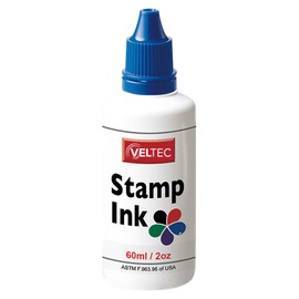 Veltec S-81 Premium Stamp Refill Ink for Self-Inking and Rubber Stamp Pads – 2 oz (Blue)