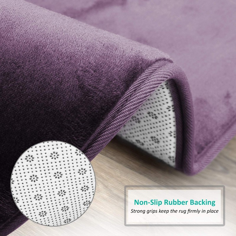 Clara Clark Bathroom Rugs, Velvet Memory Foam Bath Mat, Non-Slip,
